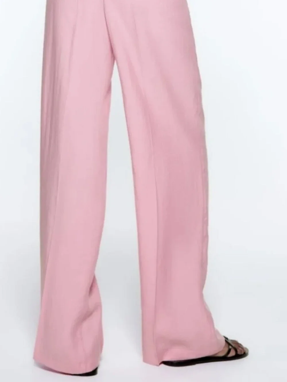 Zara Wide Legs Pants Pink Size XS